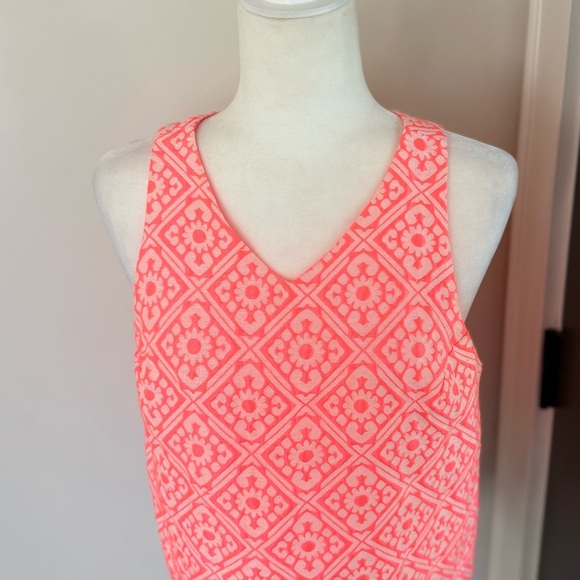 Everly Anthropologie Tank Top Womens Large Pink/ Geometric Sleeveless - Picture 4 of 8